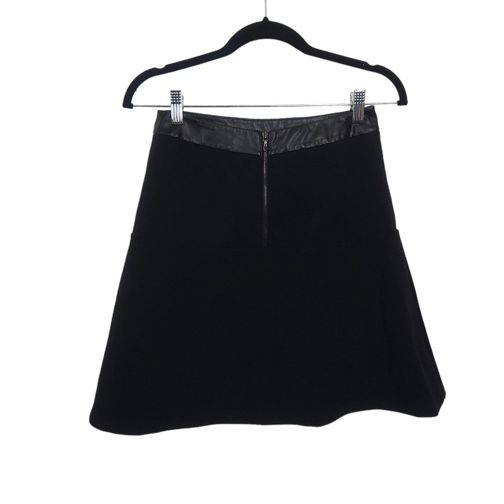 Ann Taylor Faux Leather-Trim Scuba Skater Mini Skirt - Picture 4 of 6
